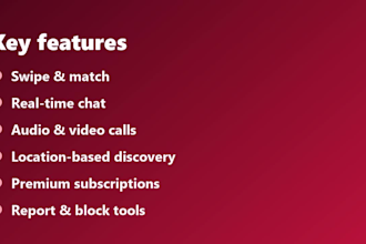 develop dating app for android ios with matchmaking, chat and video call