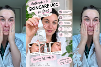 authentic skincare ugc videos, beauty content, product demos, reviews and ads