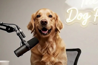 make funny ai talking dog, ai dog avatar, ai podcast viral animal fushion
