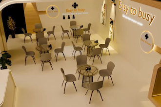 create 3d exhibition stall booth or expo stand design