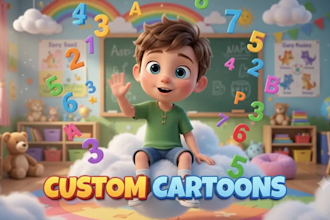 create 3d pixar style ai character animation, kids storytelling, 3d art cartoon