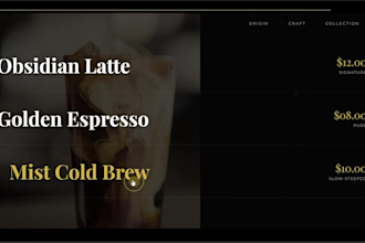 design a modern restaurant or cafe website