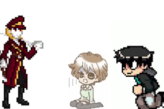 create nsfw pixel art, character design, and 128bit nsfw pixel animation