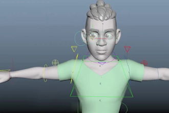 rig 3d character model using maya, facial rigging, arkit animaze rig, ik fk rig