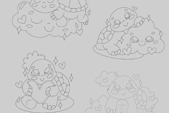 create cute cartoon sticker