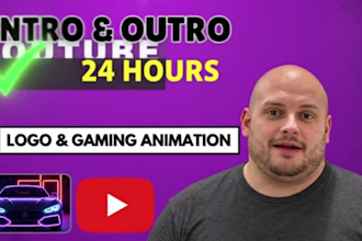 create a professional youtube intro, outro, logo animation within 24 hours