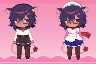 design and rig pro live2d chibi vtuber model, live2d chibi rigging for streaming