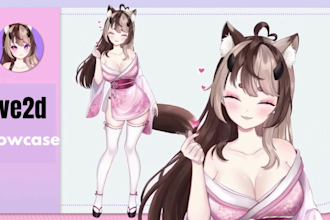 design and rig 2d vtuber model, live2d rigging, v tuber, streaming avatar