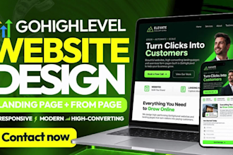design a responsive gohighlevel website and landing page with lead forms