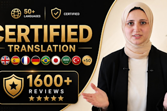 do certified translation in 50 languages, legal and official documents
