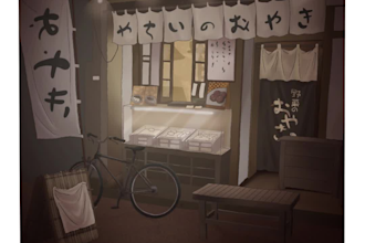 animate a cozy lofi scene