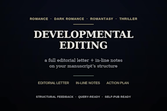 developmental edit your romance, romantasy or fantasy novel