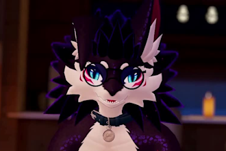 custom furry vrchat avatar with fbt vtuber anime character model facial tracking