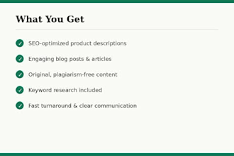 write seofriendly product descriptions and blog posts