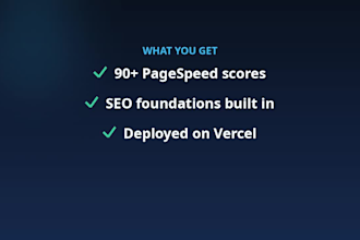 develop a fast nextjs website with SEO optimization