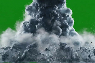 create realistic water explosion vfx on green screen