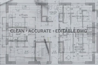 redraw floor plans and convert pdf to autocad dwg