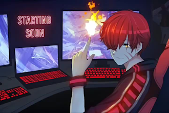 design animated stream overlay, banner and background for youtube, twitch, kick