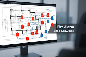 design fire alarm shop drawings and smoke detector layout