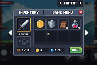 design pixel art tilesets, objects and UI game assets for your indie game