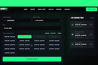 build a sports turf booking website with payment and admin dashboard