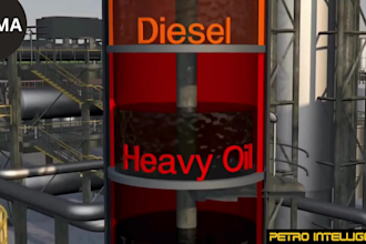 create 3d oil refinery process animation for crude oil refining projects
