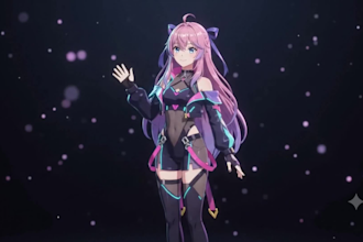 design and rig 3d vtuber model for vrchat, vr, and vroid