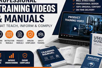 create product training videos, instruction manuals, amazon compliance guides