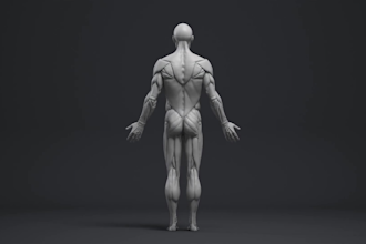 turn 2d to 3d, sculpt 3d muscular human model, zbrush sculptor,3d anatomy,3d stl