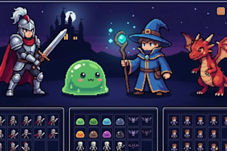 create custom pixel art characters sprites and 2d game assets rpg indie games