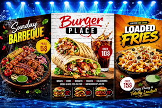 create modern restaurant flyers fast food flyers