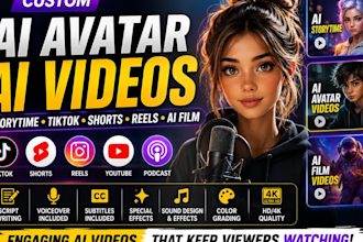create custom avatar ai film storytime video ai tiktok videos animation