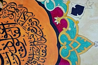 create handmade abstract and calligraphy paintings on canvas