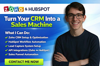 setup zoho crm api integration hubspot automation workflow desk flow sites mail