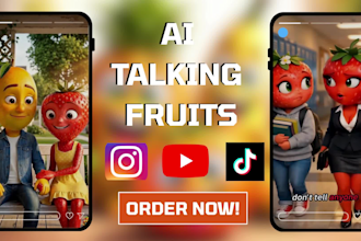 create viral ai talking fruits videos talking food funny fruits video tiktok ads