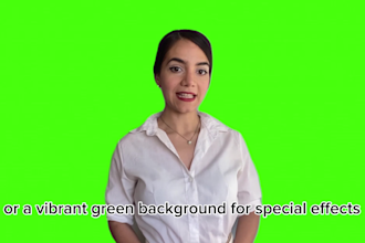 your spokesperson for videos with green and white backgrounds