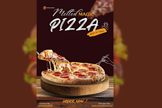 design custom promotional food poster for your brand or restaurant
