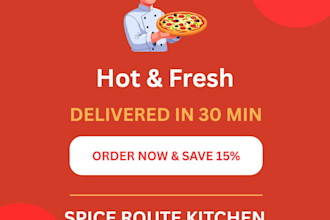 design restaurant and food delivery posters for instagram