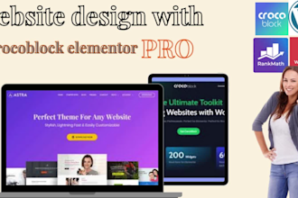 build website using elementor pro, crocoblock, jet engine and astra pro
