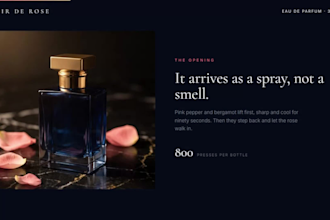create a modern business website or cinematic landing page