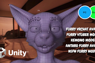 create furry nsfw avatar, fursona vrchat model, furry vtuber model, anthro vrc