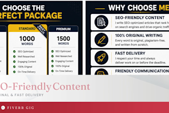 write SEO optimized informative articles and blog posts