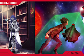 create scifi book character design illustration