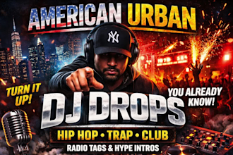 record custom urban style dj drops producer tags podcast intro radio imaging
