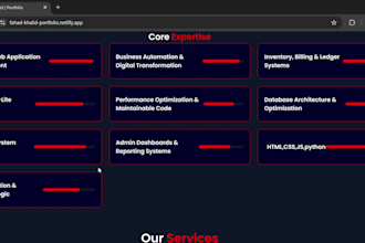 develop a modern portfolio website with clean code