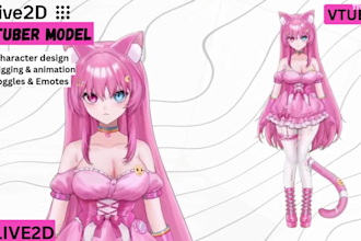 design 2d vtuber model, vtuber model, anime vtuber model, live2d rigging