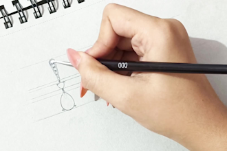 design hand drawn jewelry sketches with gemstones