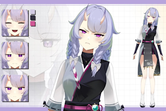 create a live2d vtuber model design for you ready to rigging