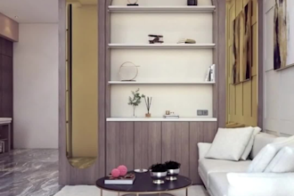design a modern  bedroom interior with realistic 3d render