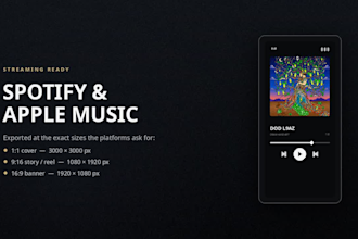 design a psychedelic album cover, spotify and apple ready